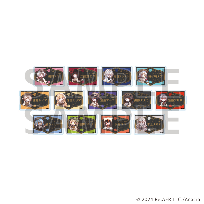 アクリルプレートバッジ（単品ランダム）「魔法少女ノ魔女裁判」01/カフェ店員ver. ブラインド(全13種)(レトロアートイラスト)