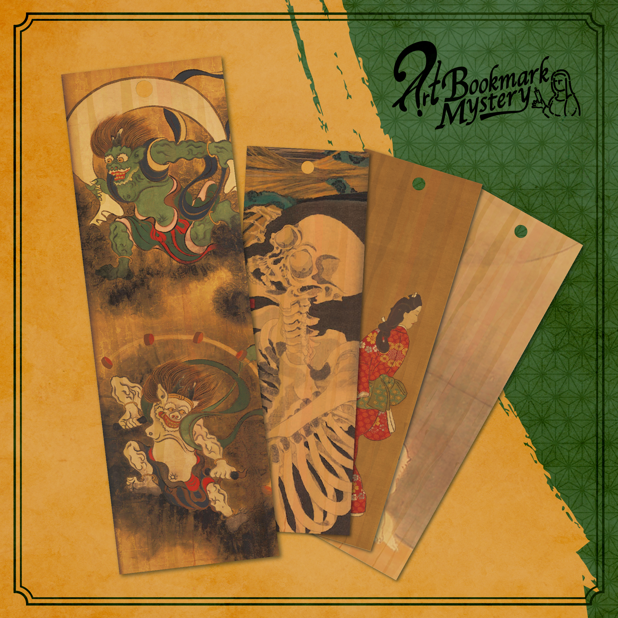 しおり謎vol.7　尾形光琳「風神雷神図屏風」-Art Bookmark Mystery-[送料ウエイト：2]